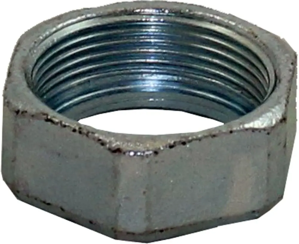 Verzinkte Überwurfmutter, geeignet für verschiedene Fittings. Handelt sich um ein Produkt der Marke Wolf.